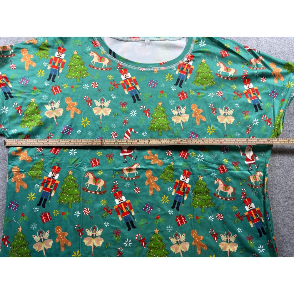Unbranded Pajama Set Women 2XL Green‎ Nutcracker Santa Gingerbread Christmas PJ - Picture 7 of 16